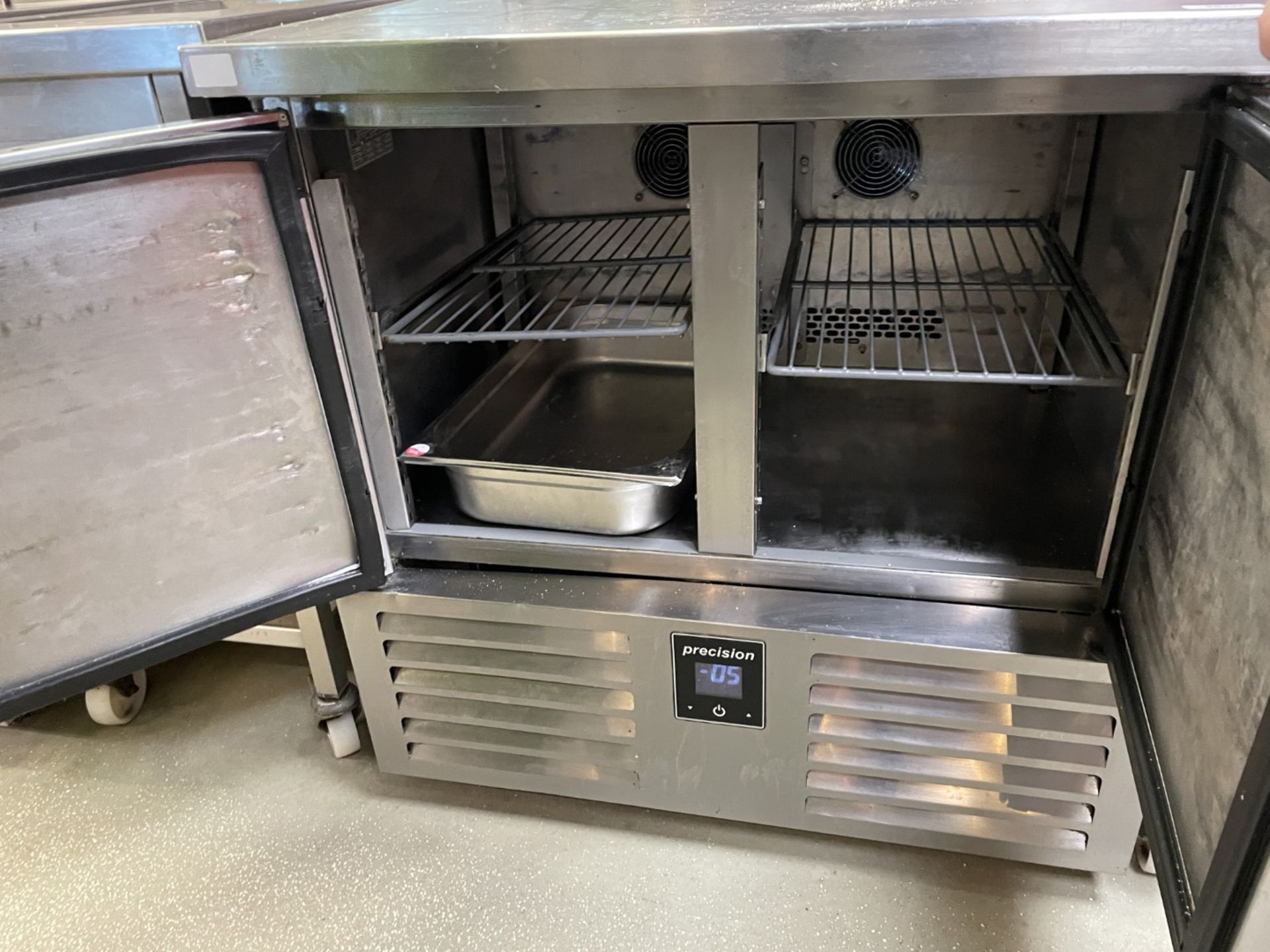 1 x Precision Two Door Stainless Steel Prep Freezer - Image 2 of 4
