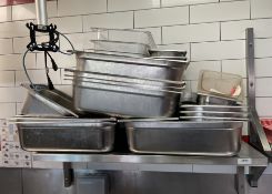1 x Stainless Steel Wall Mounted Shelf - Includes Pictured Contents of the Shelf