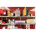 1 x Large Double Wall Mounted Stainless Steel Shelf Unit with Pictured Contents of Shelves
