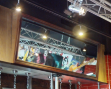 1 x Large Slanted Mirror with Vintage Wooden Frame