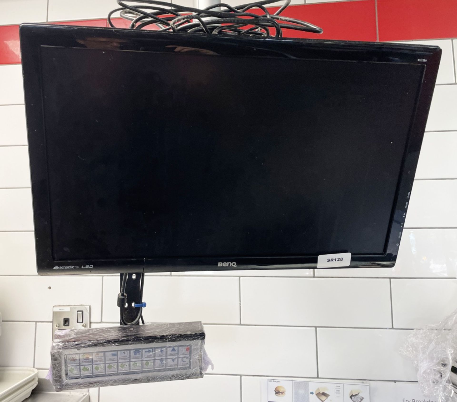 1 x Benq LED Monitor with Kitchen Bumper Bar to Manage Orders