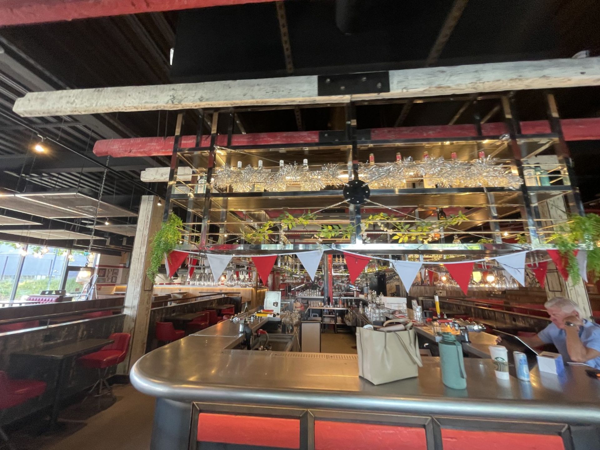 1 x Large Central Island Drinks Bar Features Stainless Bar Tops with Integral Removal Drainers - Image 54 of 64