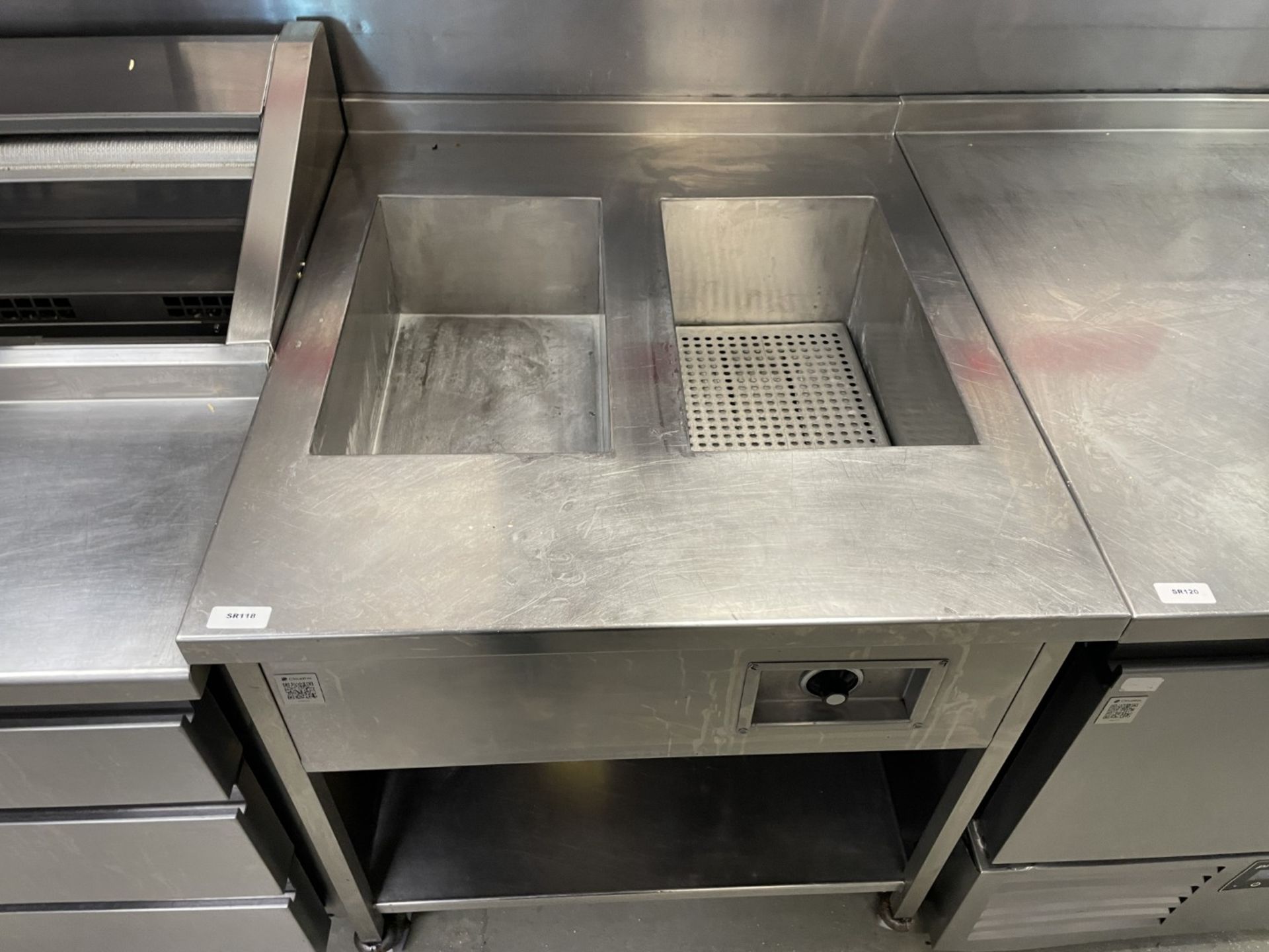 1 x Stainless Steel Electric Twin Baine Marie Unit on Castors with Undershelf - Image 3 of 5