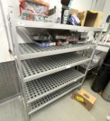 1 x Fridge/Freezer Aluminium Shelving Unit with Removable Hygienic Perforated Shelves