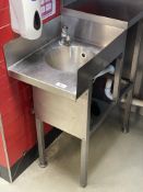 1 x Stainless Steel Handwash Unit with Mixer Tap, Splash Barriers, and Rear Shelf