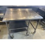 1 x Stainless Steel Prep Table with Undershelves and Castors