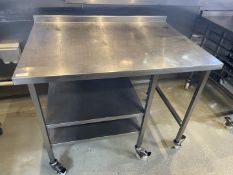 1 x Stainless Steel Prep Table with Undershelves and Castors