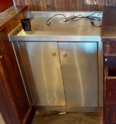 1 x Stainless Steel Two Door Waiter Station with Cable Tidy Port for Epos Systems, Printers