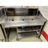 1 x Stainless Steel Bespoke Prep Station On Castors - Approx Width: 130cms