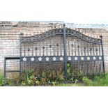 1 x Set of 3m Wrought Iron Automatic Sliding Driveway Gates in Black/Gold