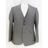 1 x KENNETH COLE Men's Designer 2-Piece Jacket and Waistcoat Set in Grey - Size: 38S - Ref: