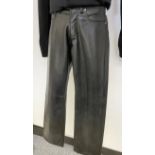 1 x VERSACE COUTURE Men's Black Leather Jeans - Made in Italy - Size 30 - Ref: LB548 - CL1020 - NO