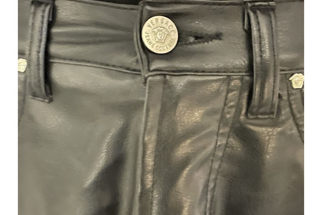 1 x VERSACE COUTURE Men's Black Leather Jeans - Made in Italy - Size 30 - Ref: LB548 - CL1020 - NO - Image 15 of 20