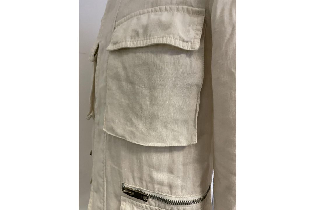 1 x DNKY Men's Lightweight Contemporary Linen Jacket in Cream - Size: S - NO VAT - Image 4 of 22