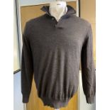 1 x CHARLES TYRWHITT Men's Italian Extra Fine Merino Wool Sweater in Grey - Size: Large - Ref: LB520