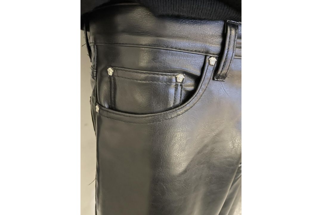 1 x VERSACE COUTURE Men's Black Leather Jeans - Made in Italy - Size 30 - Ref: LB548 - CL1020 - NO - Image 12 of 20
