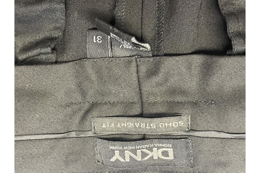 1 x Pair of Men's DNKY Soho Straight Fit Wool Trousers in Black - Size 31 - Ref: LB523 - CL1020 - NO - Image 7 of 12