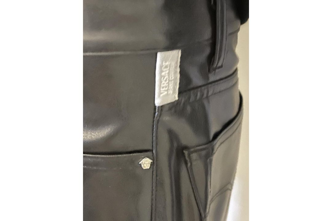 1 x VERSACE COUTURE Men's Black Leather Jeans - Made in Italy - Size 30 - Ref: LB548 - CL1020 - NO - Image 5 of 20