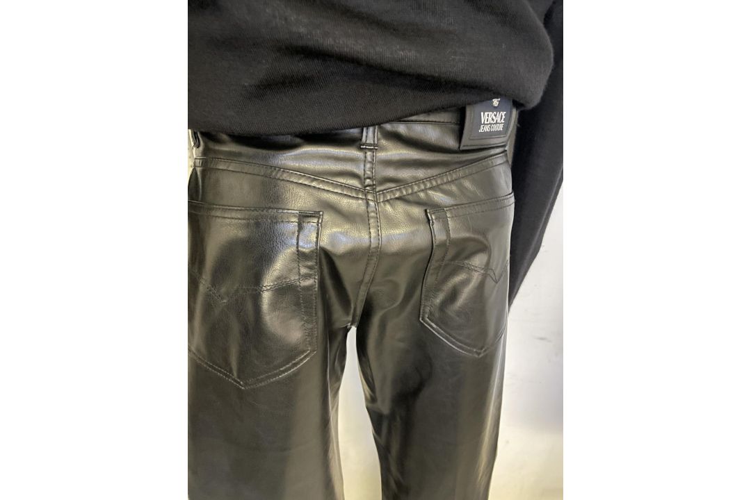 1 x VERSACE COUTURE Men's Black Leather Jeans - Made in Italy - Size 30 - Ref: LB548 - CL1020 - NO - Image 11 of 20