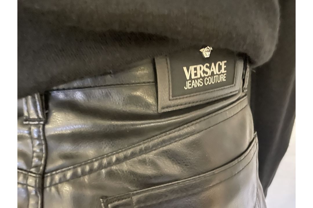 1 x VERSACE COUTURE Men's Black Leather Jeans - Made in Italy - Size 30 - Ref: LB548 - CL1020 - NO - Image 9 of 20