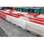 62 x Road Barriers - Red and White Colours Water Filling - Includes Large Sack