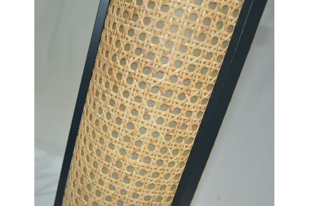 Pair of 'Weave' Luxury Table Lamp featuring Satin Black Metalwork and Natural Cane - Image 13 of 14