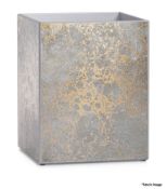 1 x LABRAZEL 'Natasha' Luxury Painted Glass Waste Bin in Silver/Gold - Original Price £425.00