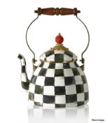 1 x MACKENZIE CHILDS Luxurious Hand-painted Courtly Check 3-Quart Tea Kettle - Original Price £250