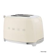 1 x SMEG Retro-style 2-Slice Toaster in Cream - Original Price £159.00 - Unused Boxed Stock - Ref: