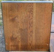 10 x Oak Restaurant Table Tops Featuring Metal Rims - Dimensions: H4 x W60 x D50 cms
