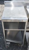 1 x Stainless Steel Infill Prep Table with Undershelves - Dimensions: H82 x W40 x D48 cms
