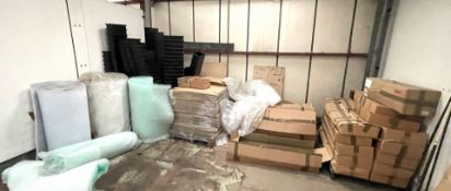 Large Assorted Job Lot to Include Plastic Coin Tubs, Pallets of Pine/Coated Dowels & Shipping Boxes