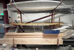 1 x Contents of a Cantilever Rack Including Solid Wooden Beams and Lengths of Assorted Plastics