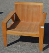 1 x Sltted Wooden Low Garden Chair - Ref: WH3-159 - CL999 - Location: WA14Description:Dimensions (