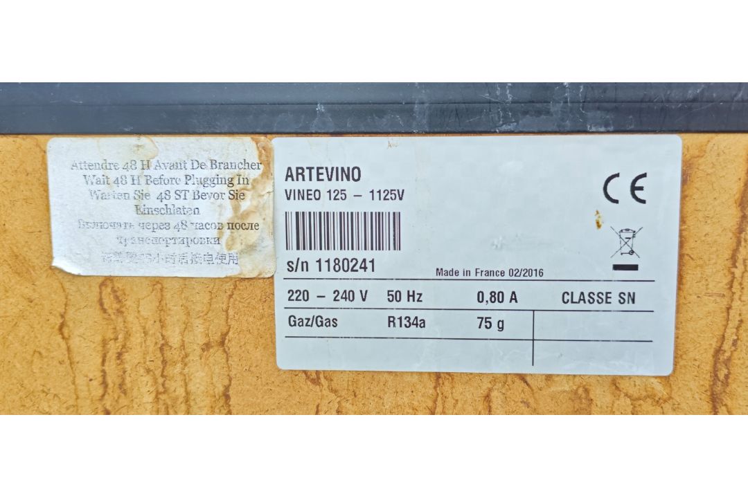 1 x Eurocave Artevino Vineo 125 Wine Fridge - Ref: WH3-101/F2A3 - Image 9 of 11