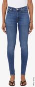 1 x Pair of 7 FOR ALL MANKIND Ladies Designer High Waist Cotton-Rich Skinny Jeans - RRP £197.00