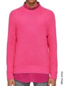 1 x AMI Alexandre Mattiussi Premium Men's L/Sleeve Knitted Cotton-blend Sweater in Fuchsia RRP £320
