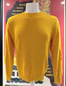 1 x ANDERSON & SHEPPARD Men's Premium 100% Cotton Knitted Sweater in Yellow - MEDIUM - RRP £295.00