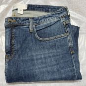 1 x Pair of Victoria Beckham Ladies Premium Straight-leg Jeans in a Distressed Indigo Wash - Size 30