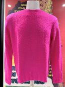 1 x ACNE STUDIOS 'Peele' Men's Luxury Wool & Cashmere Knitted Sweater in Hot Pink, with Tags - LARGE