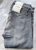 1 x RAG & BONE Standard Issue Men's Skinny Leg Stretch Jeans in Silver Grey, Size: 34 - RRP £189.00