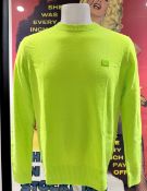 1 x ACNE STUDIOS Men's Luxury 100% Wool Knitted Sweater in a Lime Green, Size: MEDIUM - RRP £220.00