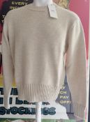 1 x AMI Men's Wool Blend Knitted Crew Neck Sweater in Beige, with Tags - XL - RRP £275.00