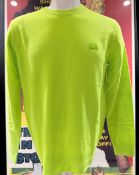 1 x ACNE STUDIOS Men's Luxury 100% Wool Knitted Sweater in a Lime Green, with Tags - Size: