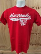 1 x ABERCROMBIE & FITCH Men's Short-sleeve Graphic T-shirt in Red - Size: LARGE