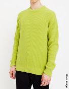 1 x WOOD WOOD 'Falcon' Men's Luxurious Wool-Blend Sweater in Bright Green - Original Price £120.00
