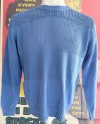 1 x AMI Alexandre Mattiussi Men's Fisherman 100% Cotton Stitch Crew Neck Sweater in Blue, XL