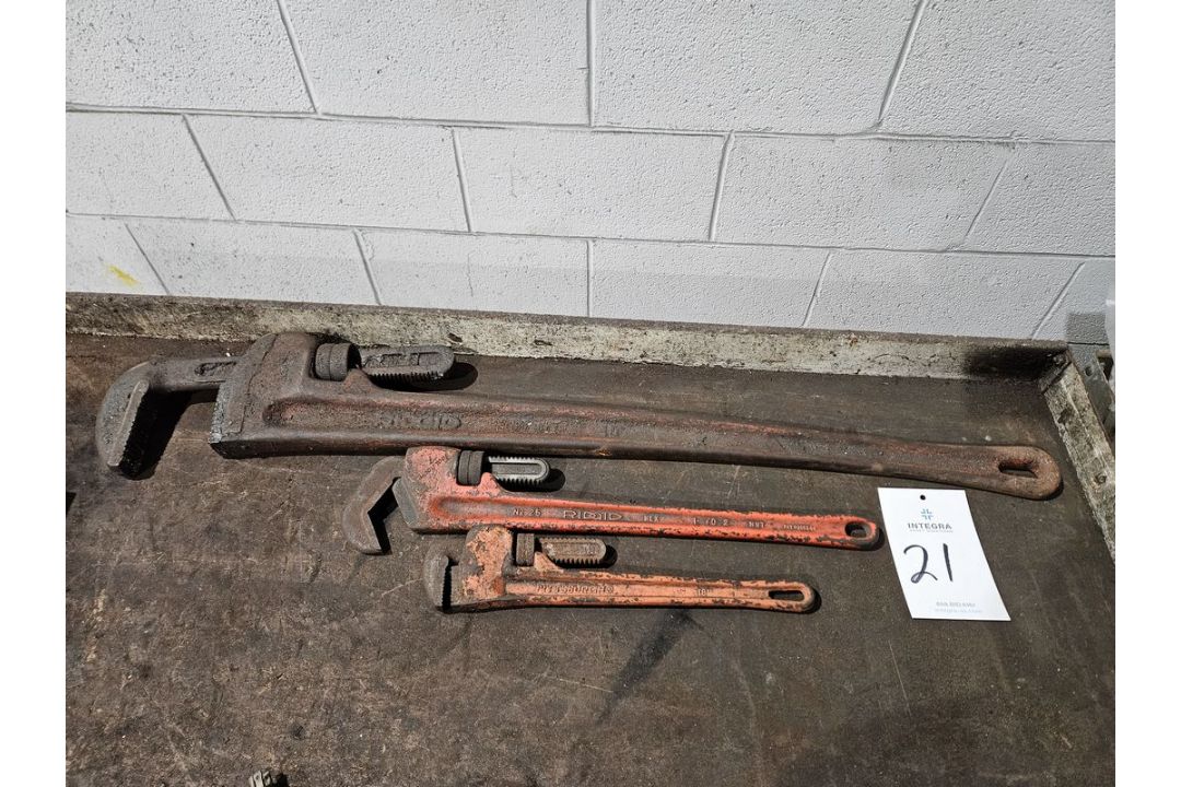 (3) Assorted Pipe Wrenches
