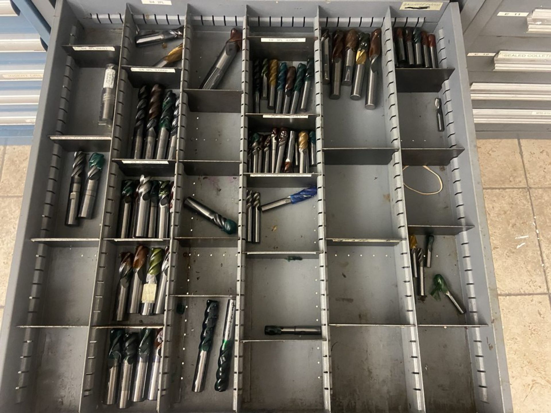 Mills Insert Storage Stanley 14-Drawer Storage Cabinet with End Mills