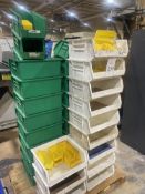 (36) Green & White Plastic Stacking Bins